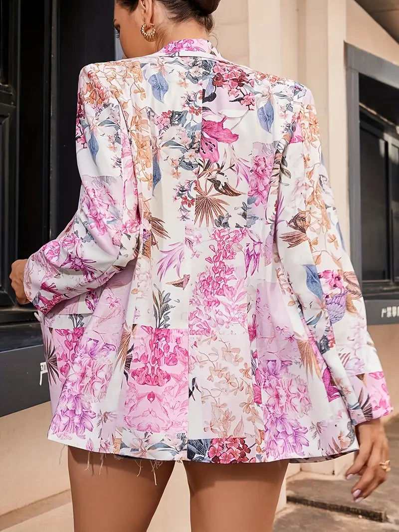 Blazer De Corte Recto Con Un Botón Y Bolsillos Con Solapa Para Mujer | Ideal Para Trabajo O Uso Diario