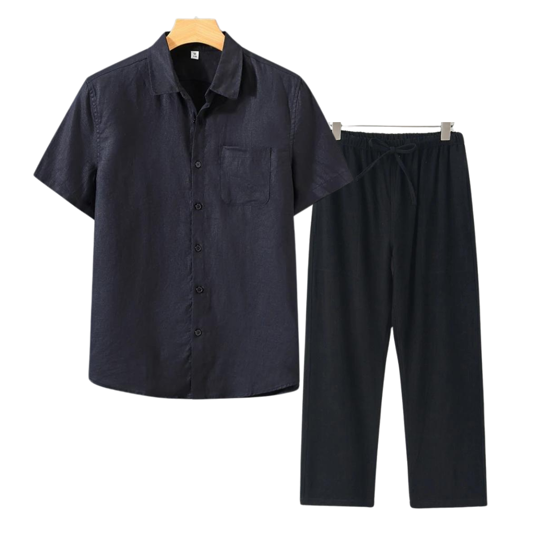 Ensemble Avec Chemise Et Pantalon Droit Pour Hommes | Idéal Pour L’Été