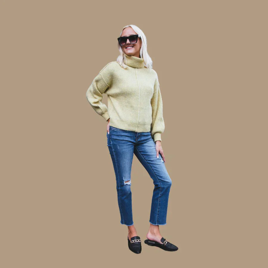 Jersey Con Cuello Alto Y Detalles De Cordones Para Mujer | Ideal Para Uso Diario En Climas Fríos