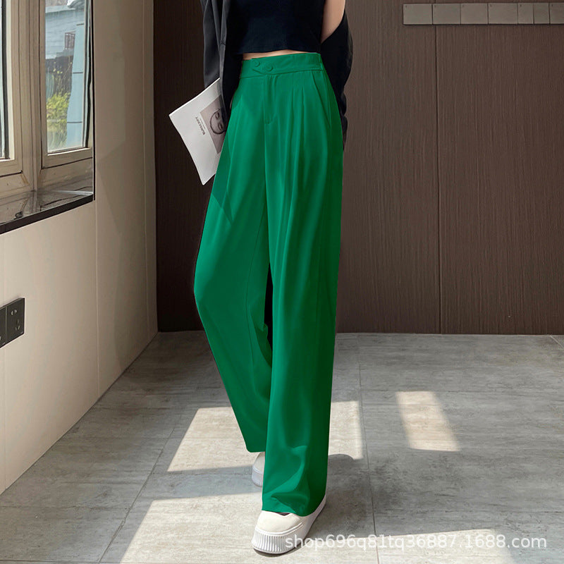 Pantalón de Talle Alto con Corte Amplio y Pliegues para Mujer | Ideal para Uso Diario