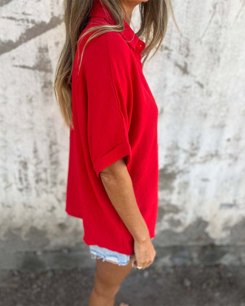 Camisa Con Corte Amplio Y Cierre De Botones Para Mujer | Ideal Para Uso Diario Y Salidas Informales