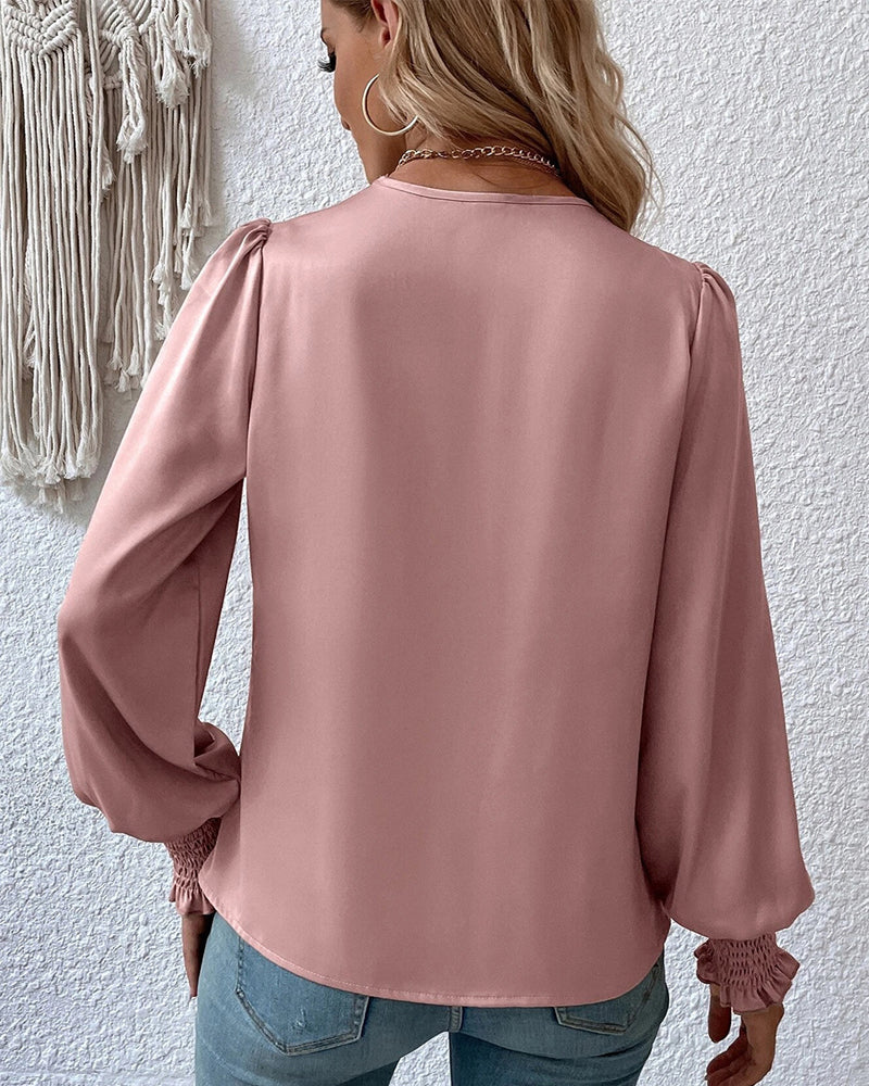 Blusa Con Encolure En V Y Corte Ajustado Para Mujer | Ideal Para Uso Profesional E Informal
