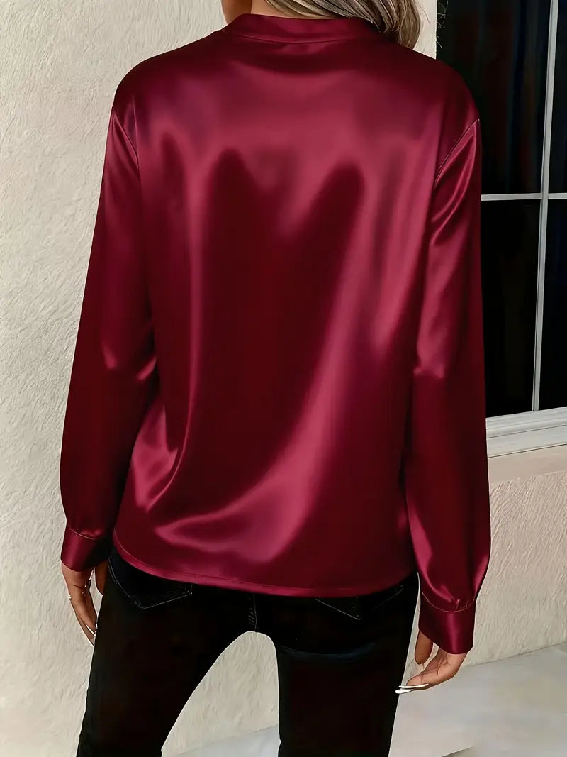 Blusa Con Escote En V Y Corte Drapado Para Mujer | Ideal Para Trabajo O Ocasiones Sociales