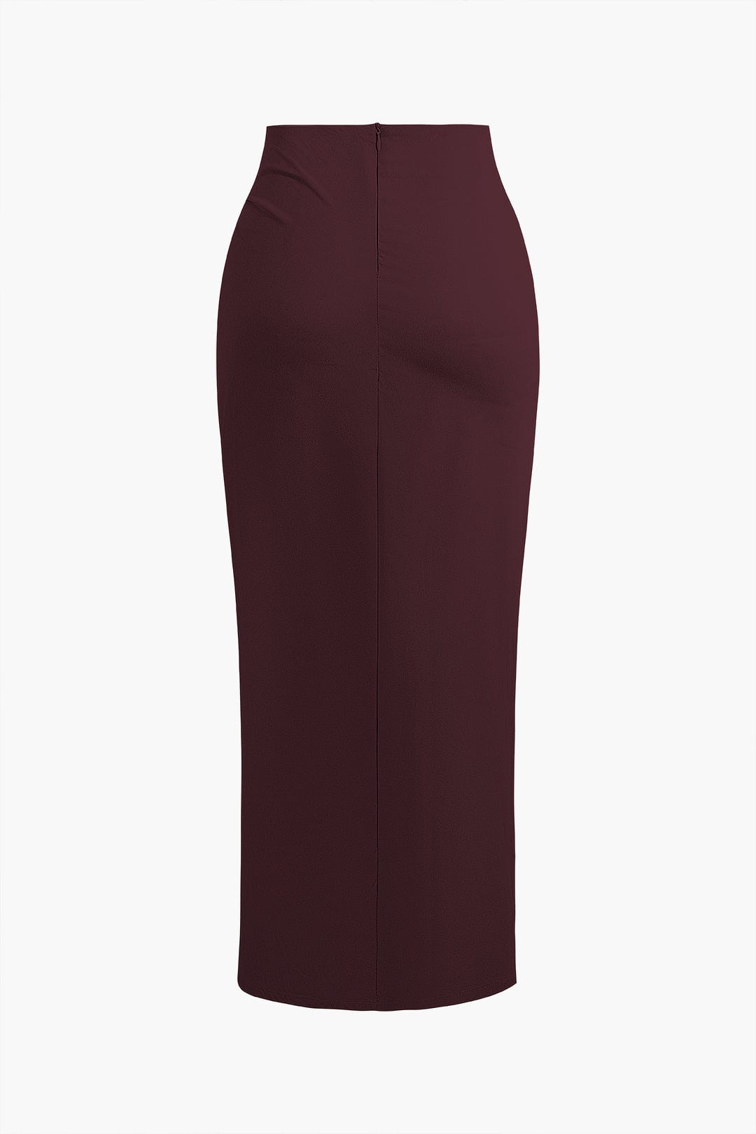 Falda Midi de Talle Alto con Drapé Frontal y Fenda Lateral para Mujer | Ideal para Uso Diario o Eventos Planificados
