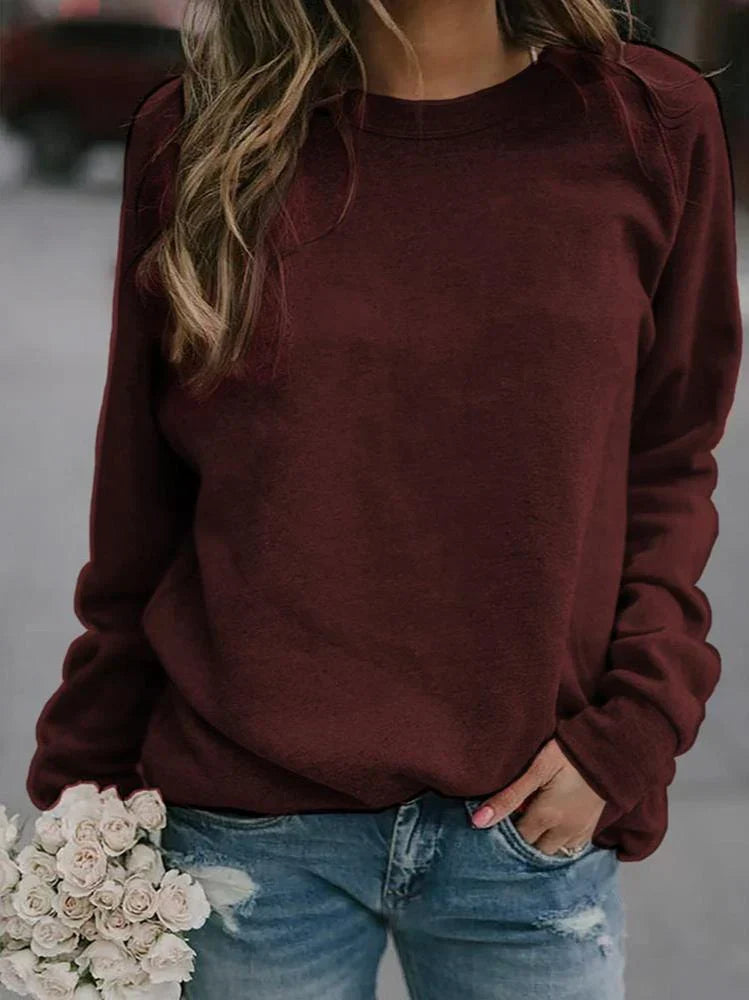 Sudadera de Cuello Redondo y Mangas Largas para Mujer | Ideal para Uso Diario en Días Frescos