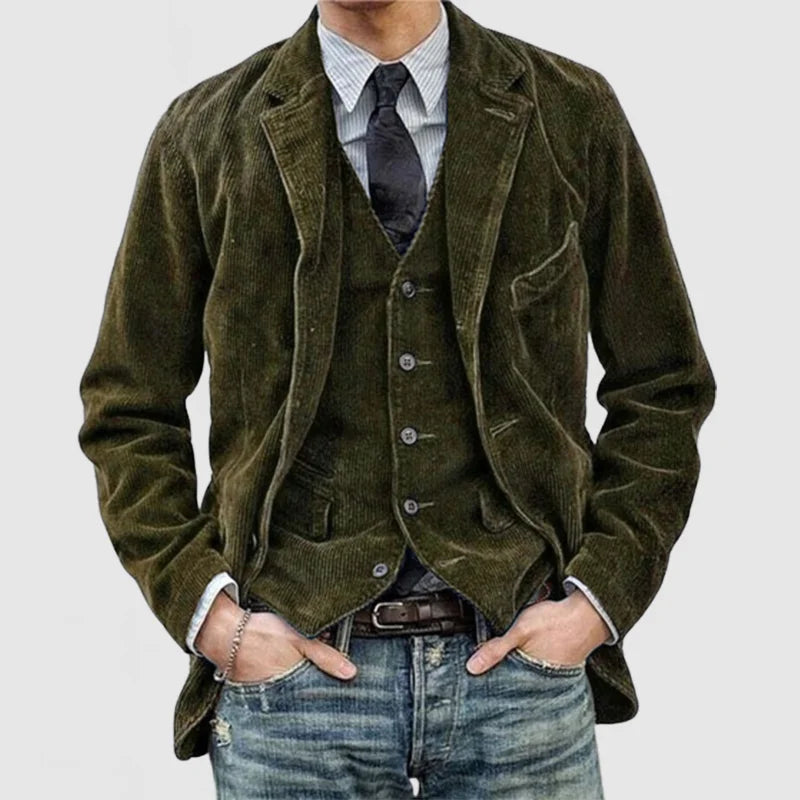 Blazer con Cierre de Botones y Corte Estructurado para Hombre | Ideal para Uso Profesional