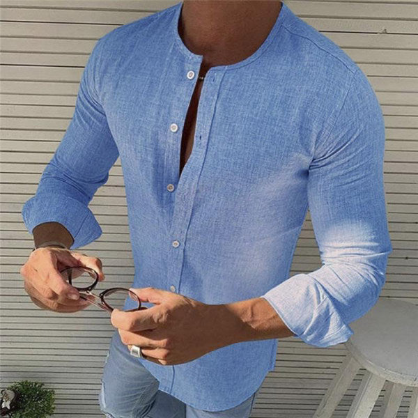 Camisa De Manga Larga Con Cuello Clásico Para Hombres | Ideal Para Uso Diario Y Ocasiones Formales