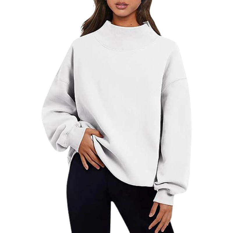 Sudadera de Cuello Subido y Corte Amplio para Mujer | Ideal para Uso Diario en Clima Fresco