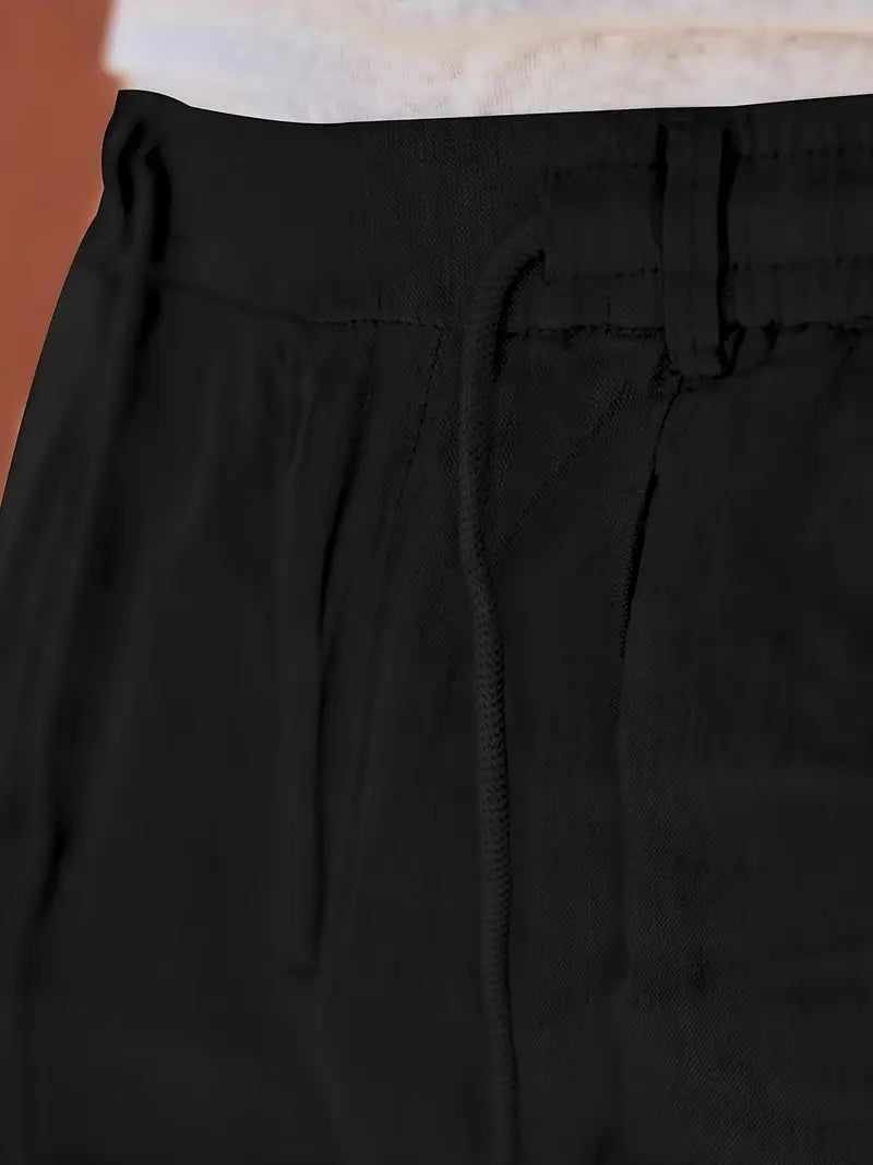 Pantalón Casual de Corte Amplio con Cintura Elástica y Cordón para Hombre | Ideal para Uso Diario
