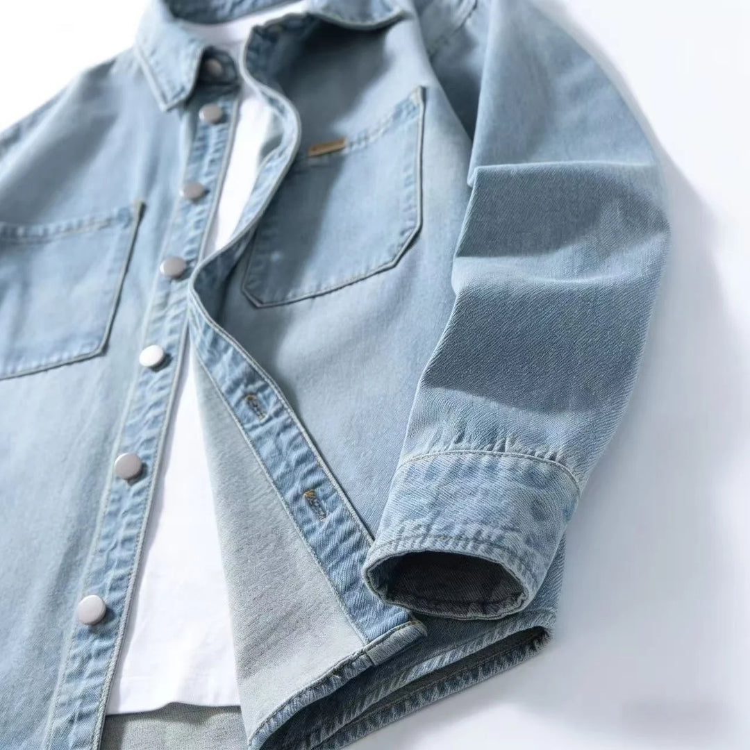 Sobrecamisa Con Cierre De Botones Y Corte Oversize Para Hombres | Ideal Para Uso Diario En Capas