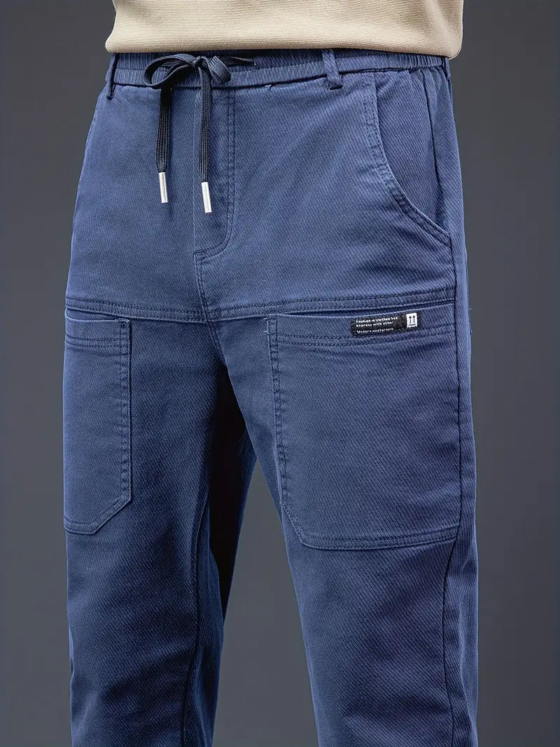Pantalón De Jogging Con Cintura De Cordón Y Corte Ligeramente Ajustado Para Hombre | Ideal Para Uso Diario