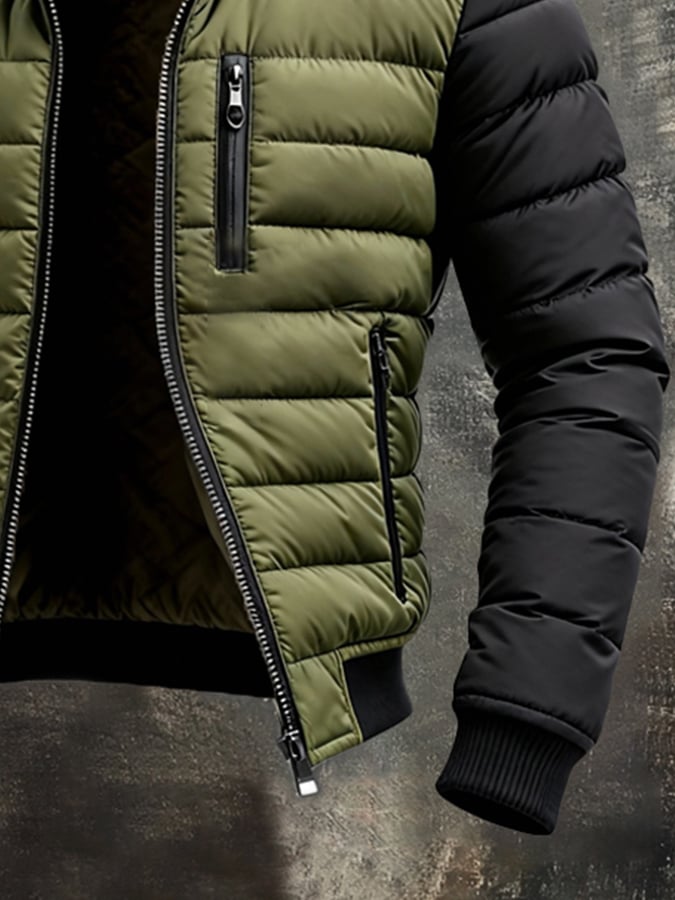 Chaqueta con Cremallera Frontal y Cuello Alto para Hombre | Ideal para Temporadas Frías