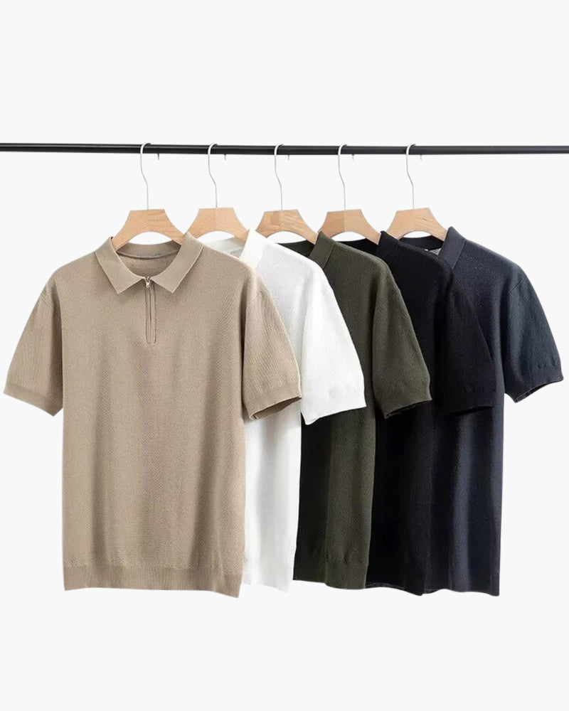 Polo de Manga Corta con Cierre de Cremallera para Hombres | Ideal para Clima Cálido