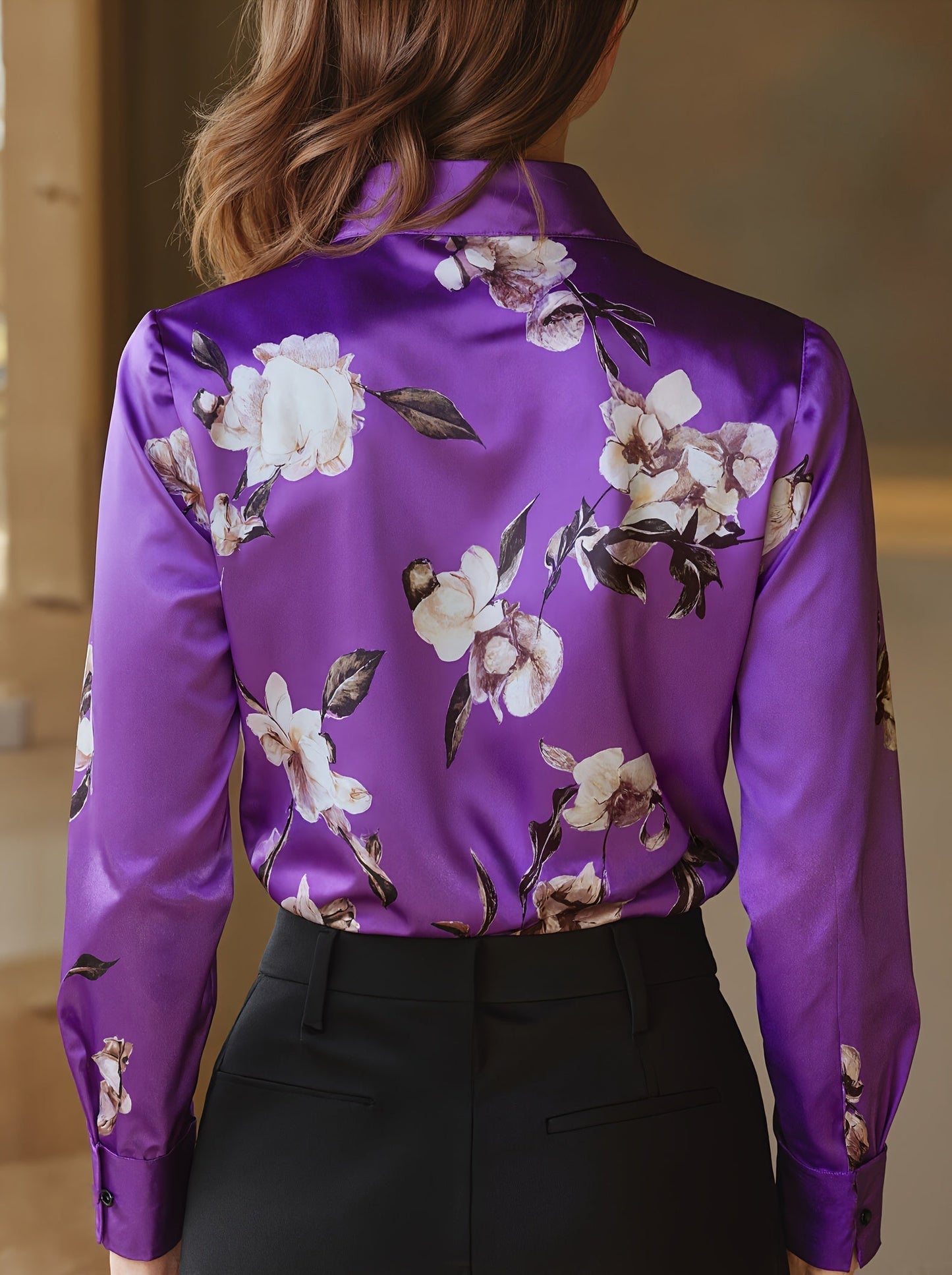 Camisa de Mangas Largas con Cierre de Botones para Mujeres | Ideal para Uso Diario y Profesional