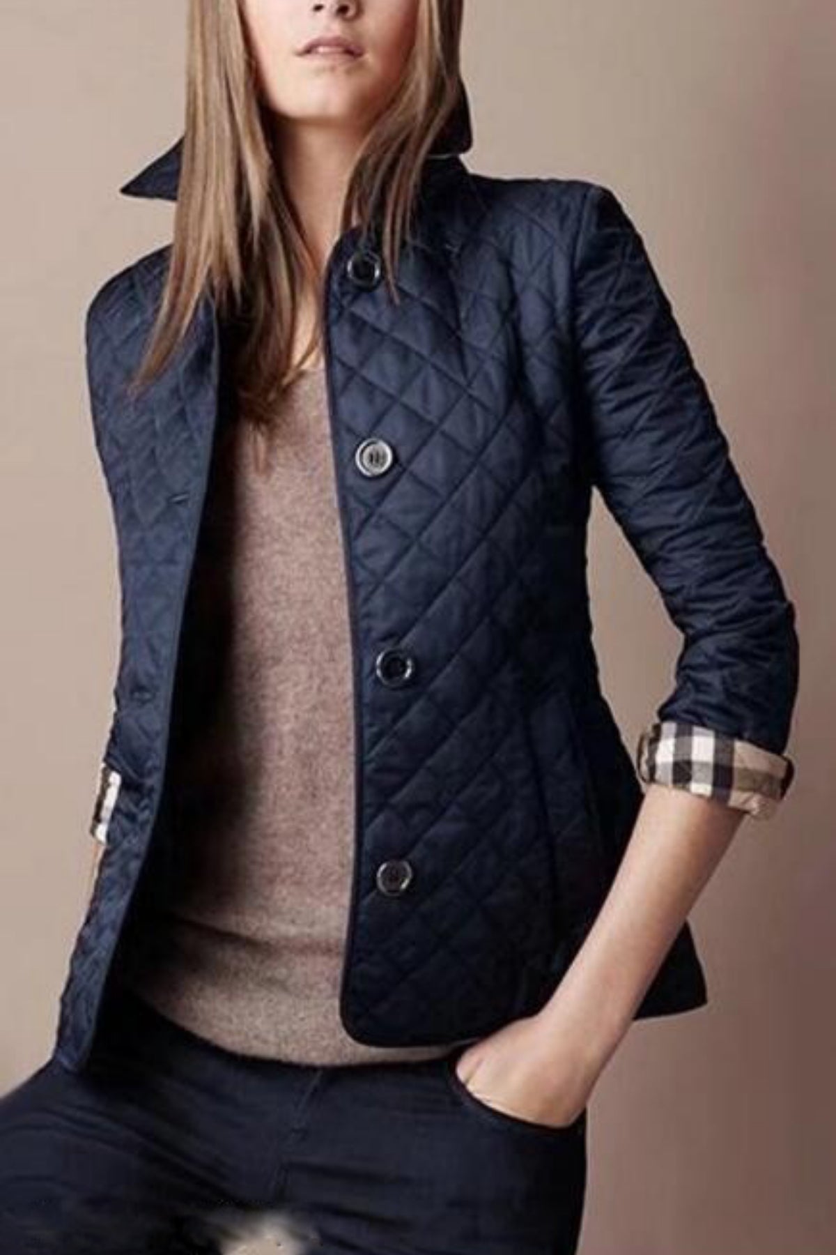 Chaqueta Acolchada Con Botones Frontales Para Mujer | Ideal Para Entretiempo
