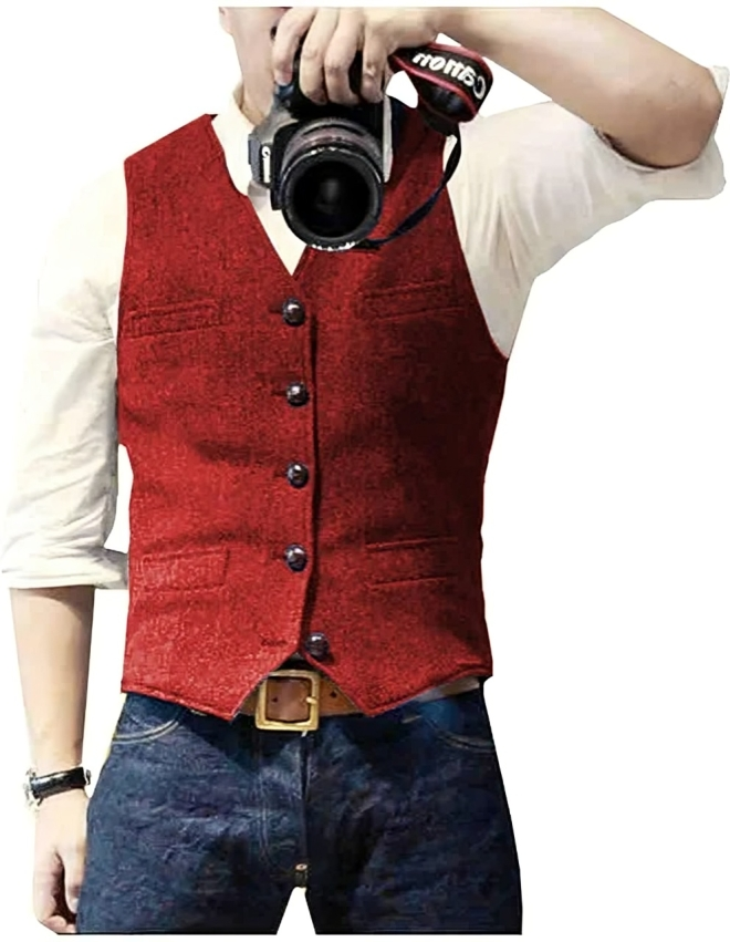 Chaleco Vaquero con Cuello en V y Corte Recto para Hombre | Ideal para Uso Diario