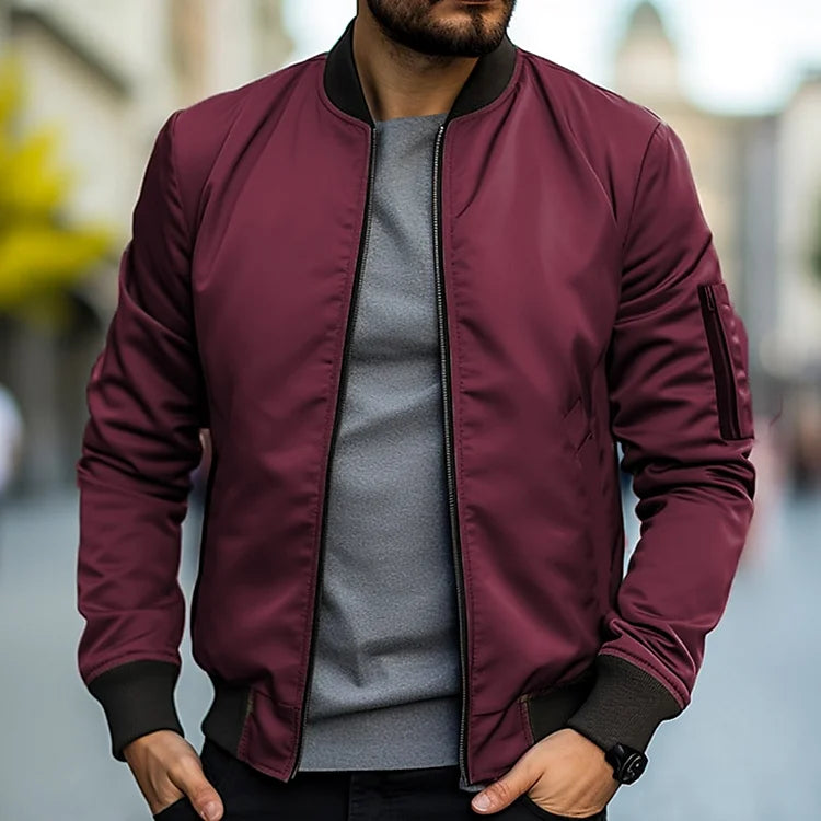 Chaqueta Bomber con Cremallera Integral para Hombre | Ideal para Uso Diario