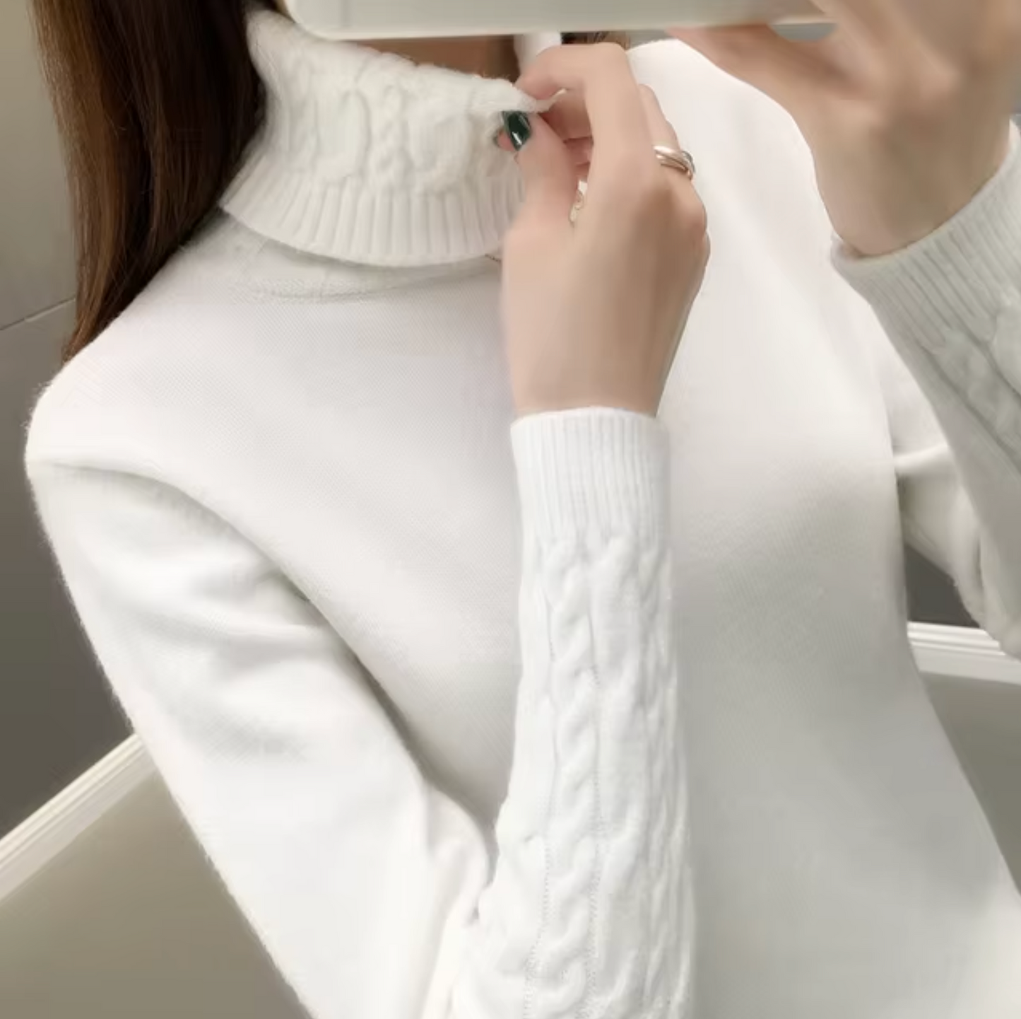 Pulóver de Cuello Alto con Mangas Largas para Mujer | Ideal para Temporada Fría