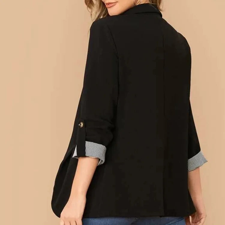 Blazer de Corte Relajado con Mangas Largas Remangables para Personas Adultas | Ideal para Uso Profesional e Informal