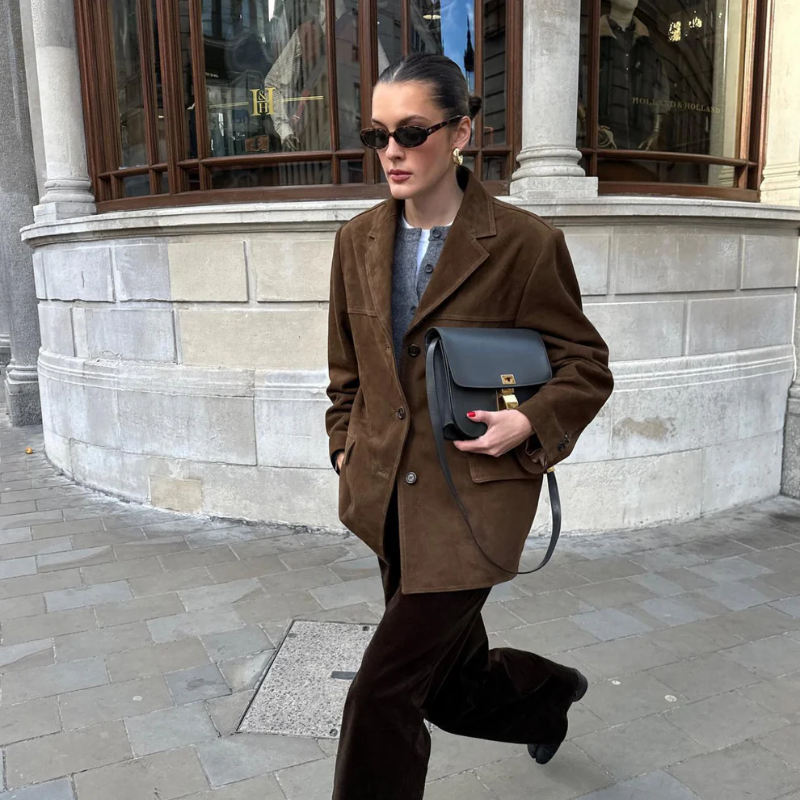 Abrigo Largo Oversize Con Solapa Y Bolsillos Para Mujer | Ideal Para Entretiempo