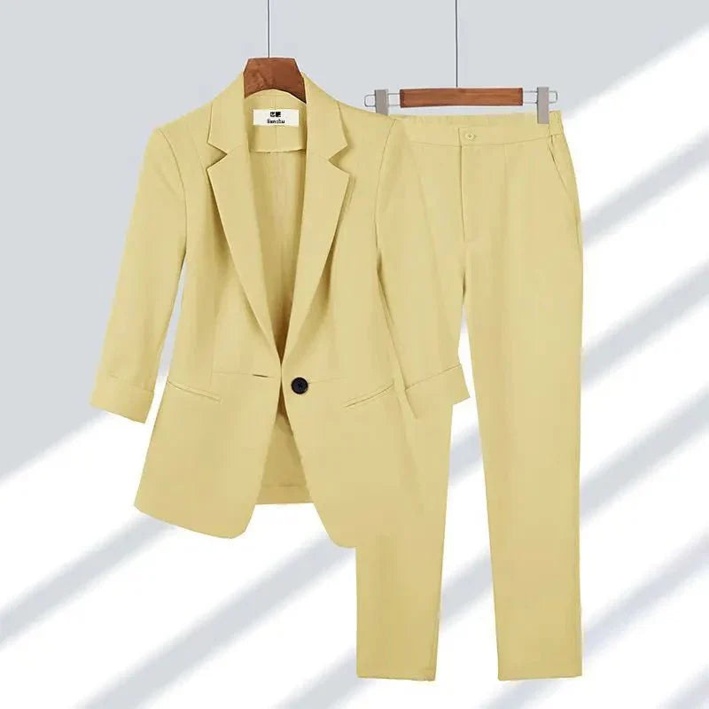 Conjunto De Blazer Clásico Y Pantalón Coordinado Para Adultos | Ideal Para Entornos Profesionales Y Versátiles