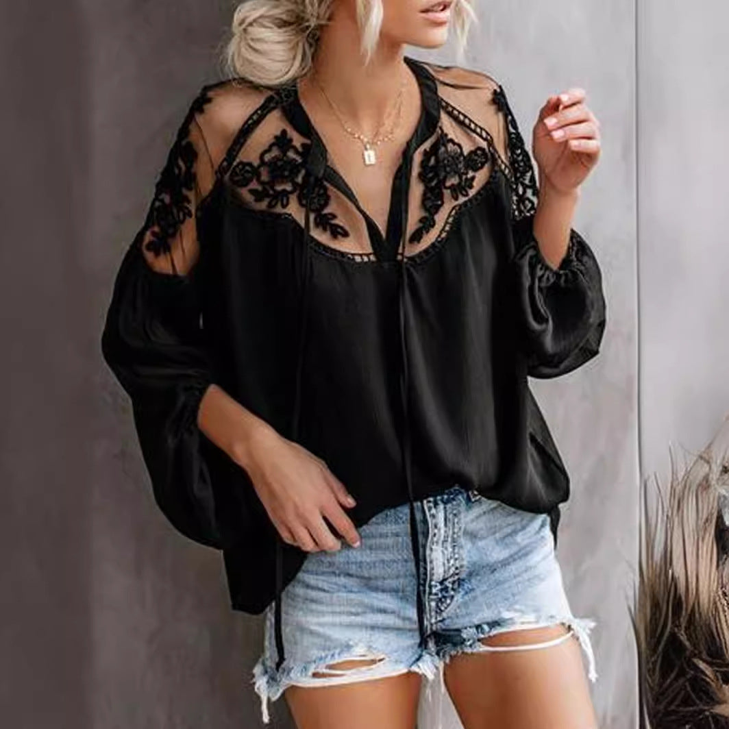 Blusa Con Mangas Largas Y Diseño Bordado Para Mujer | Ideal Para Uso Diario