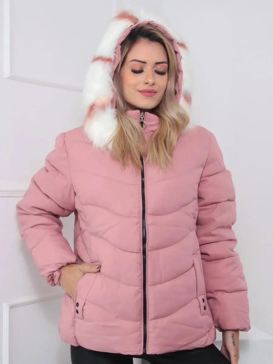 Chaqueta Acolchada con Capucha Desmontable para Mujer | Ideal para Invierno