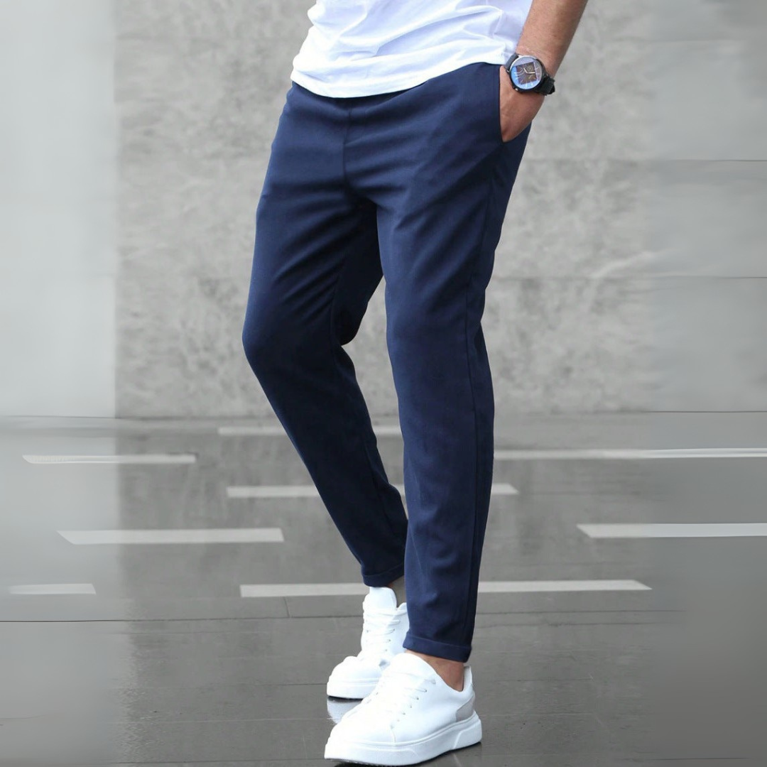 Pantalón Con Corte Ajustado Y Cintura Elástica Con Cordón Para Hombre | Ideal Para Uso Profesional E Informal