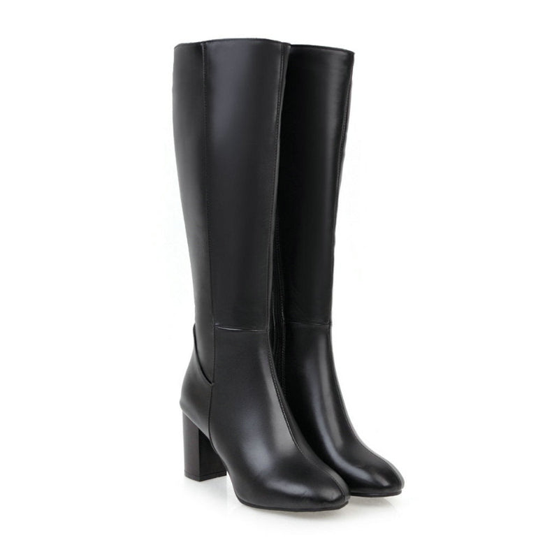 Botas Con Tacón De Bloque Y Cierre Lateral Para Mujer | Ideal Para Uso Diario