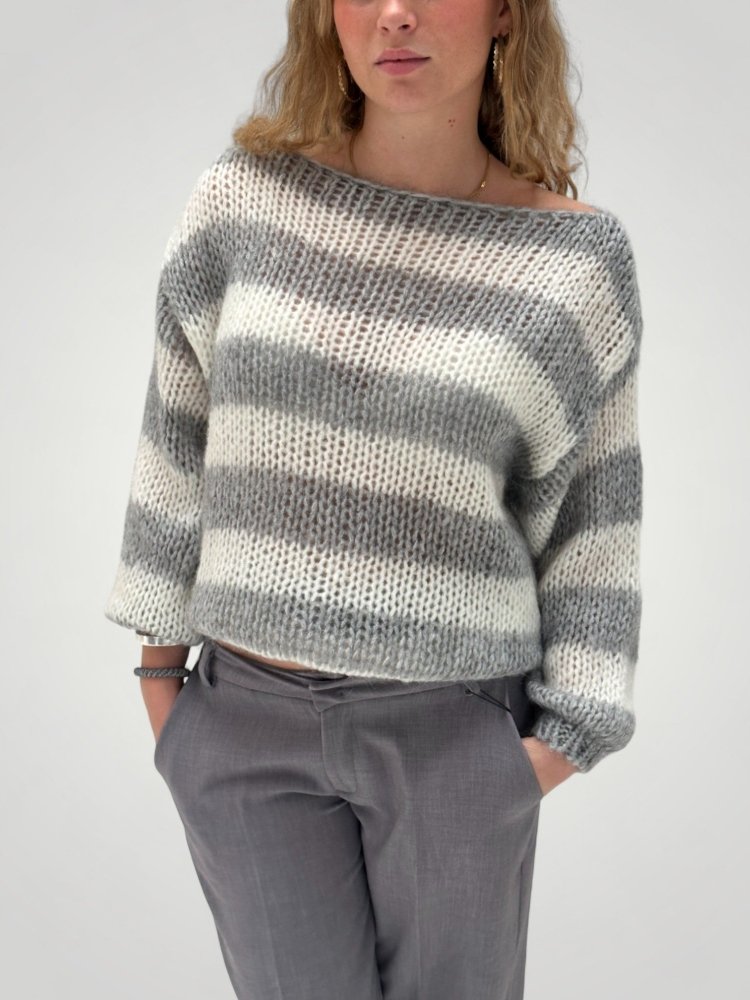 Jersey de Punto con Rayas y Corte Oversize para Mujer | Ideal para Otoño e Invierno