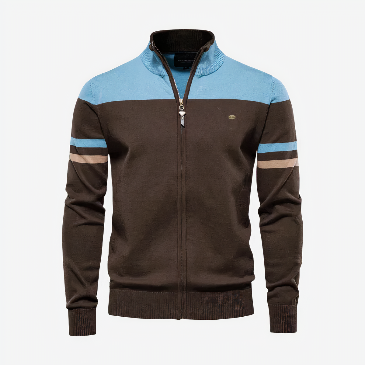 Sudadera con Cremallera Frontal y Rayas en las Mangas para Hombre | Ideal para Uso Diario