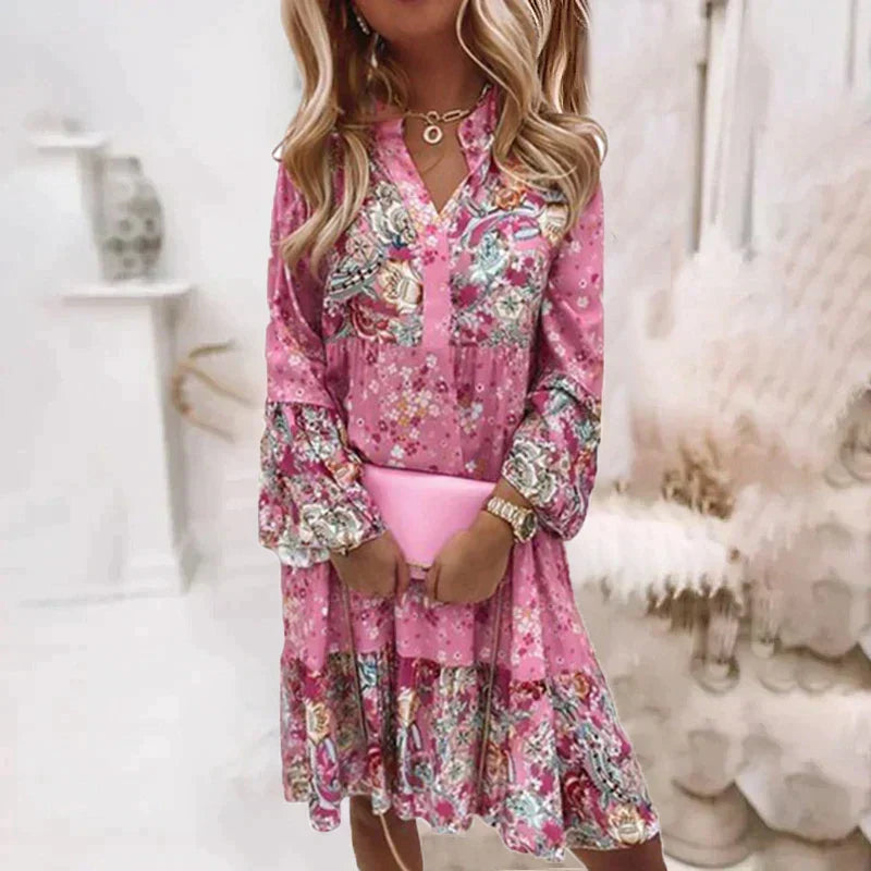 Vestido De Noche Con Cuello En V Y Mangas Largas Para Mujer | Ideal Para Eventos Formales Y Reuniones Sociales