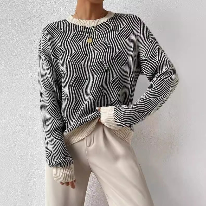 Jersey De Punto Con Patrón Abstracto Para Mujer | Ideal Para Uso Diario