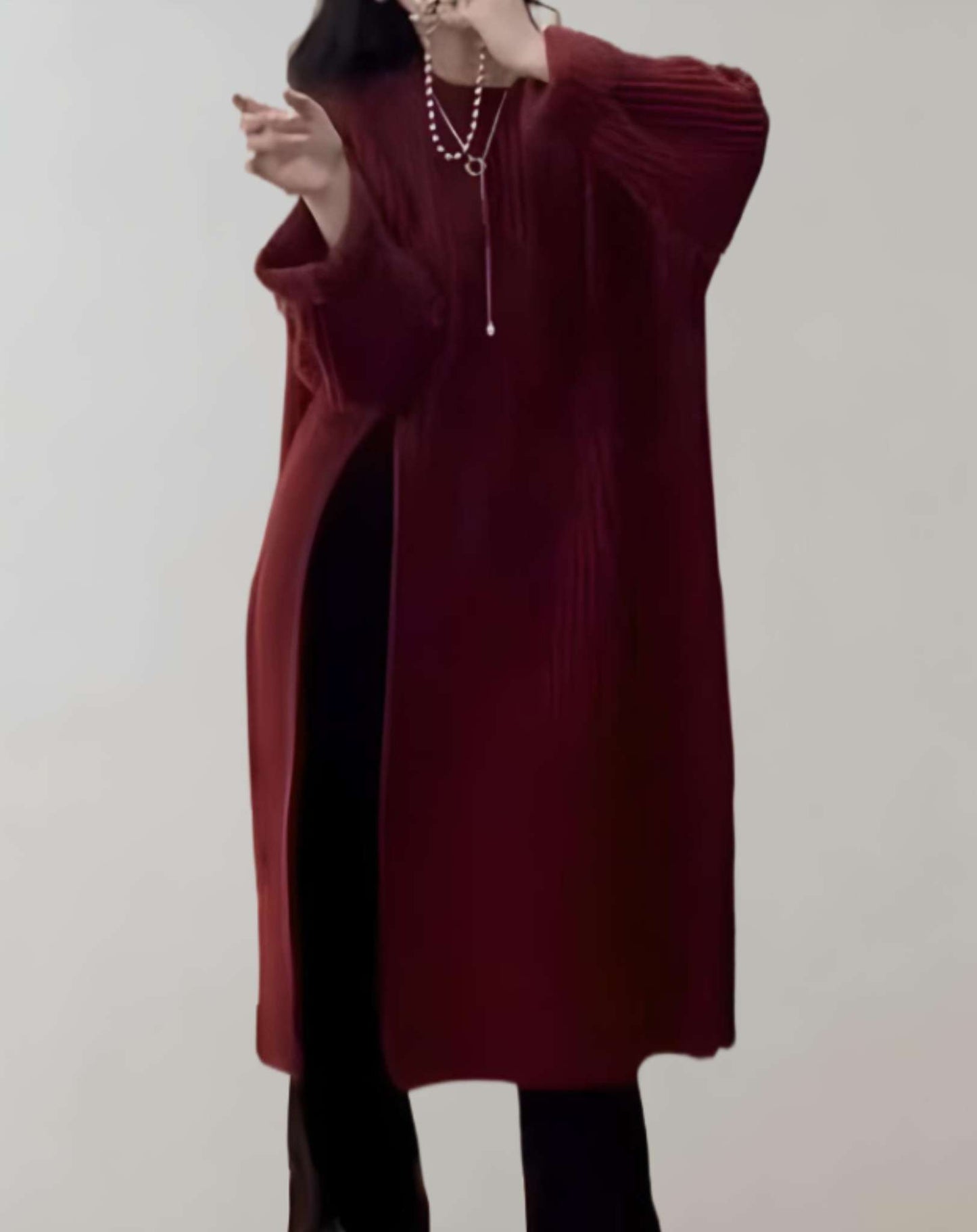 Jersey Largo Oversize Con Abertura Lateral Para Mujer | Ideal Para Uso Diario