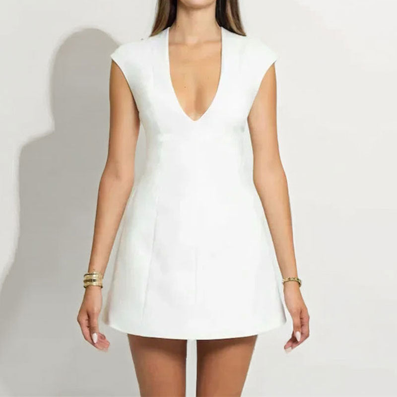 Vestido Mini Con Escote En V Profundo Para Mujer | Ideal Para Eventos Y Salidas