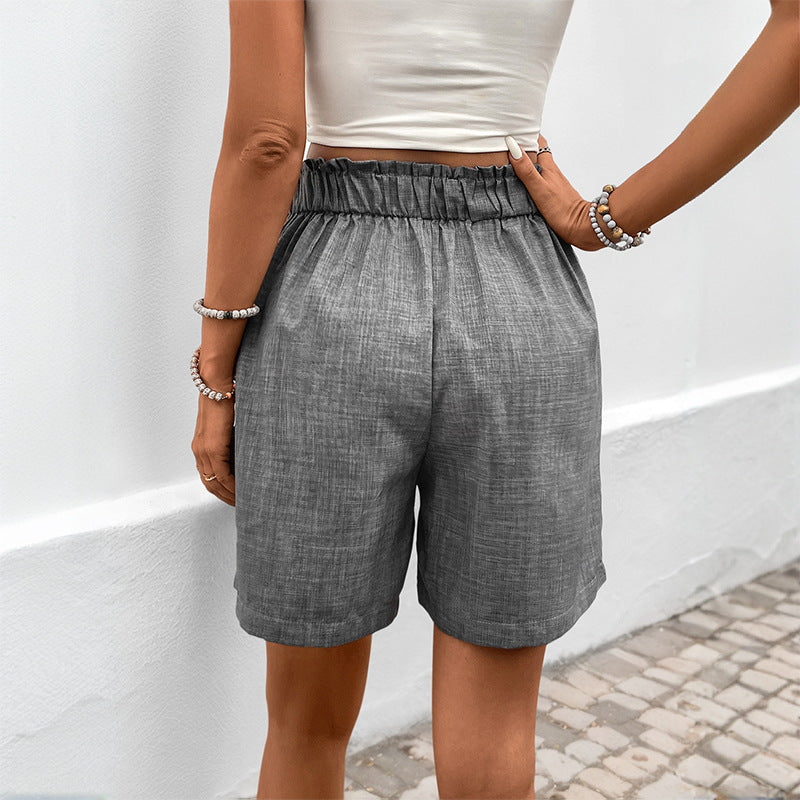 Short De Talle Alto Con Pliegues Frontales Para Mujer | Ideal Para Primavera Y Verano