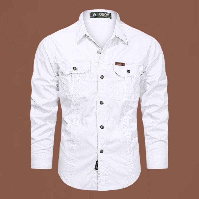 Camisa de Hombre con Bolsillos Funcionales para Uso Diario | Ideal para Ocio y Desplazamientos