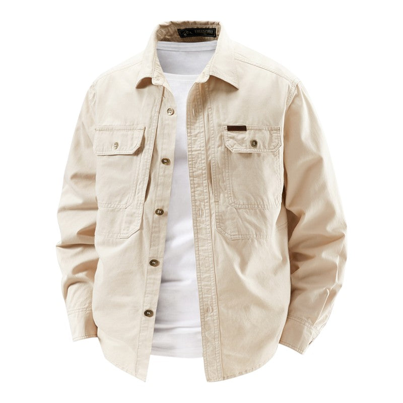 Camisa Con Cierre Abotonado Y Bolsillos En El Pecho Para Hombre | Ideal Para Uso Diario