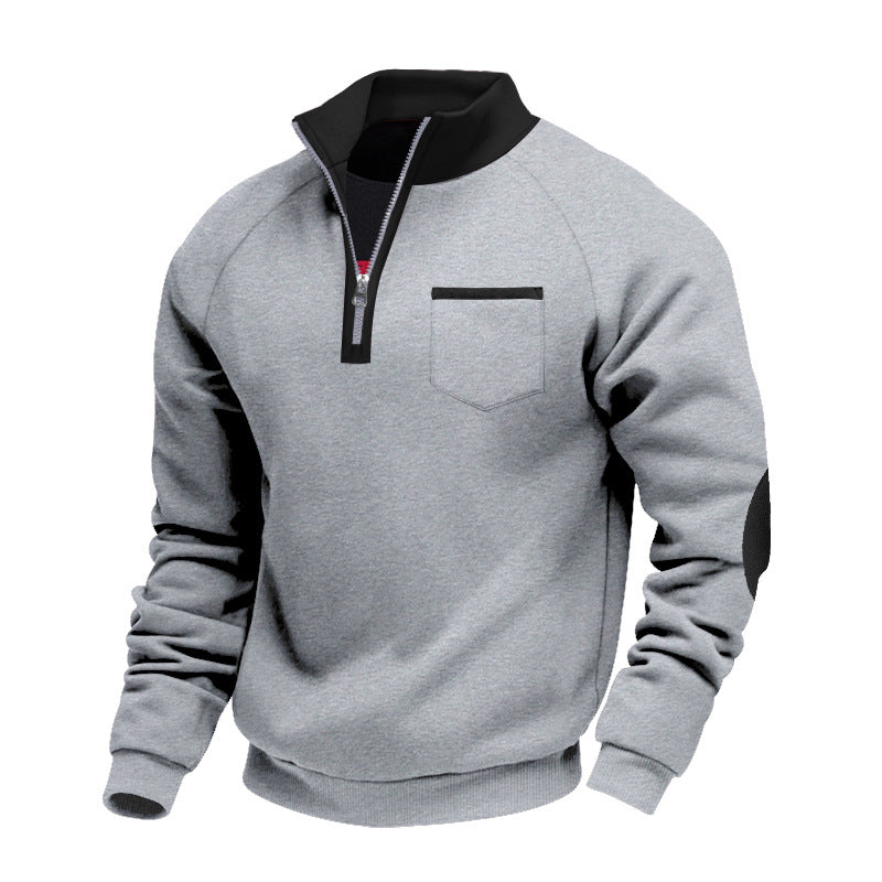 Sudadera Con Cuello Cuarto De Cremallera Y Bolsillos Para Hombre | Ideal Para Uso Diario