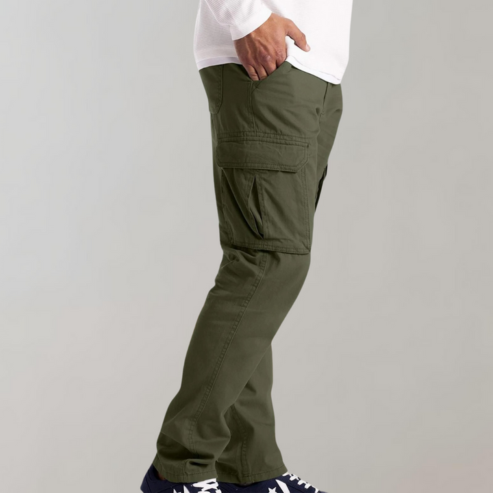 Pantalón Cargo Con Bolsillos Laterales Y Corte Ligeramente Ajustado Para Hombre | Ideal Para Uso Diario Y Exterior