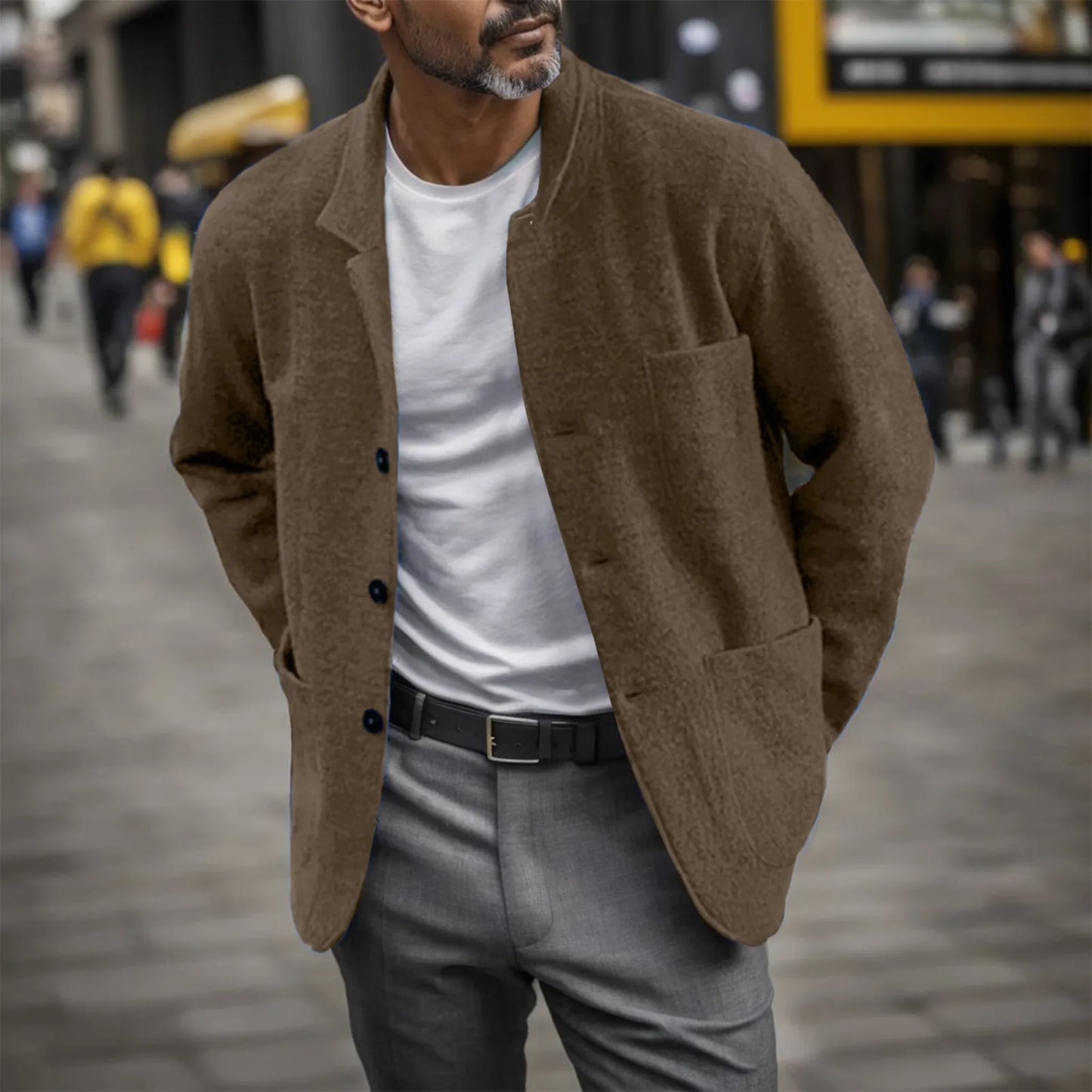 Chaqueta de Botones con Corte Fluido para Hombre | Ideal para Uso Diario