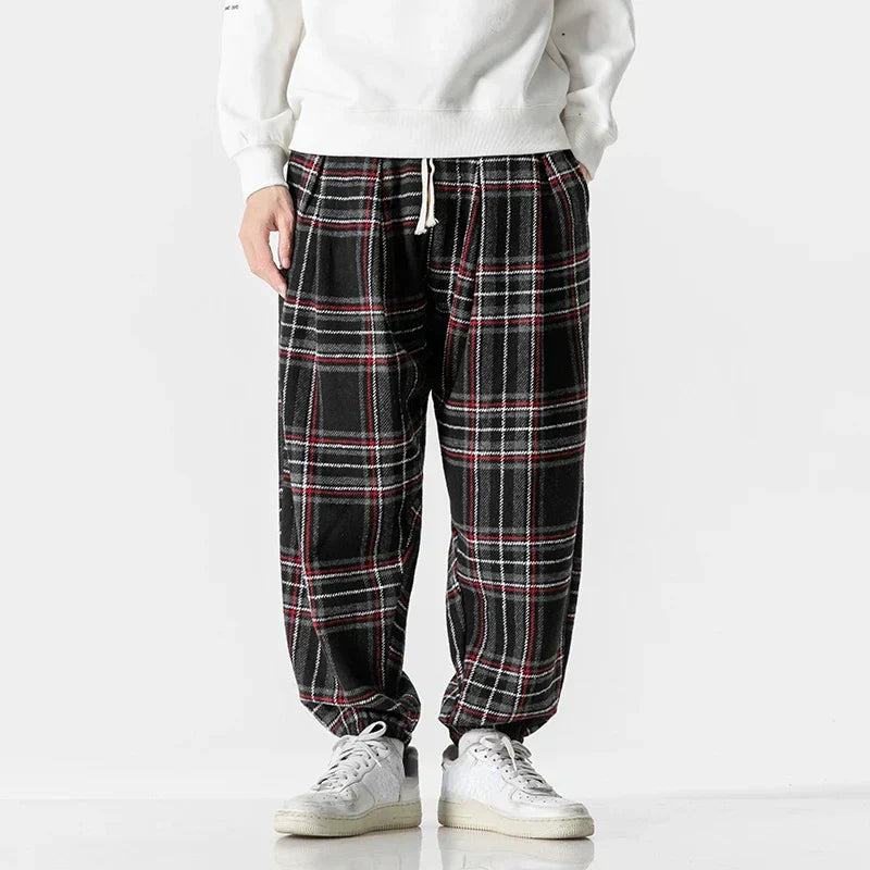 Pantalón De Chándal A Cuadros Con Corte Amplio Para Adultos | Ideal Para Uso Diario E Informal