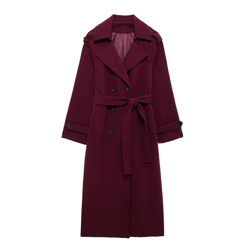 Abrigo Largo con Cierre Cruzado para Mujer | Ideal para Otoño e Invierno