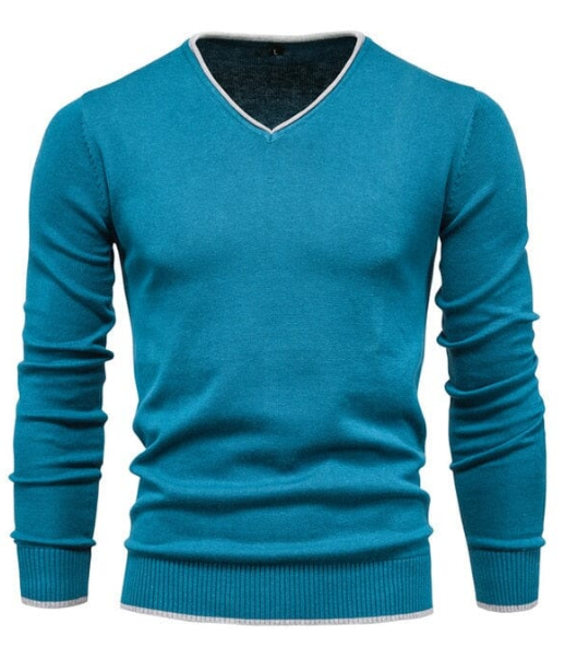 Jersey Slim Fit Con Cuello En V Para Hombre | Ideal Para Uso Diario Y Contextos Semi-Formales