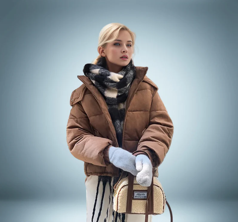 Doudoune con Capucha Integrada y Cremallera Frontal para Mujer | Ideal para Invierno en Ciudad o Exterior