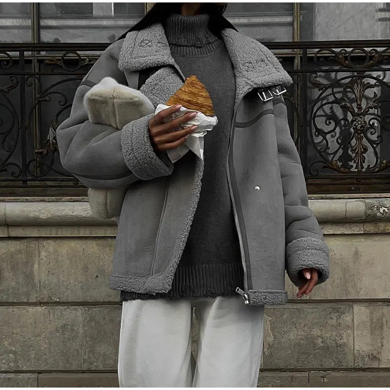 Abrigo De Invierno Con Diseño Holgado Y Bolsillos Para Mujer | Ideal Para Invierno