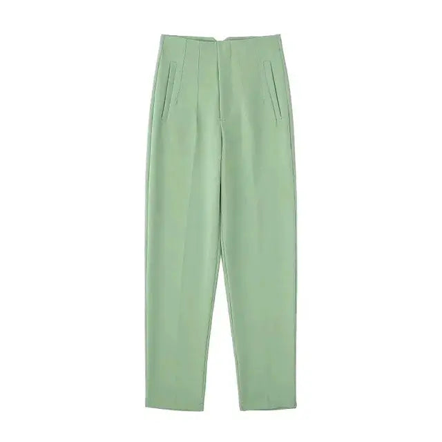 Pantalón Plisado Con Cintura Alta Para Mujer | Ideal Para Uso Diario