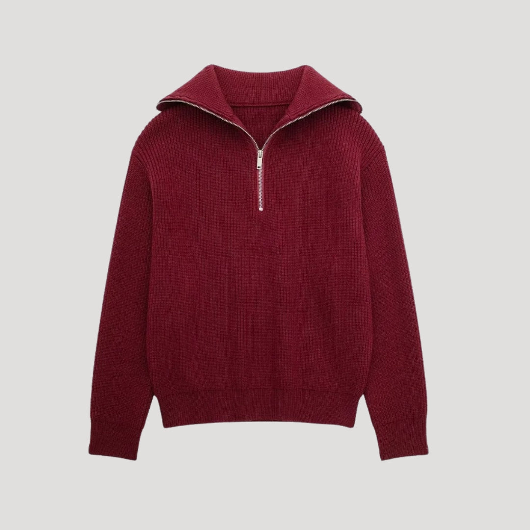 Jersey Acanalado Con Media Cremallera Y Ajuste Unisex | Ideal Para Uso Diario
