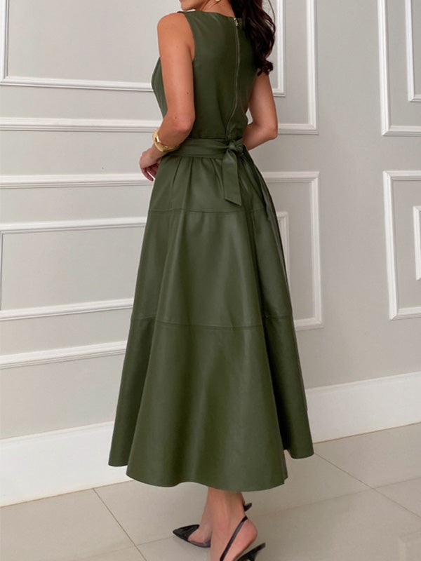 Vestido Midi Ajustado Con Falda Evasé Para Mujer | Ideal Para Uso Profesional Y Salidas De Día