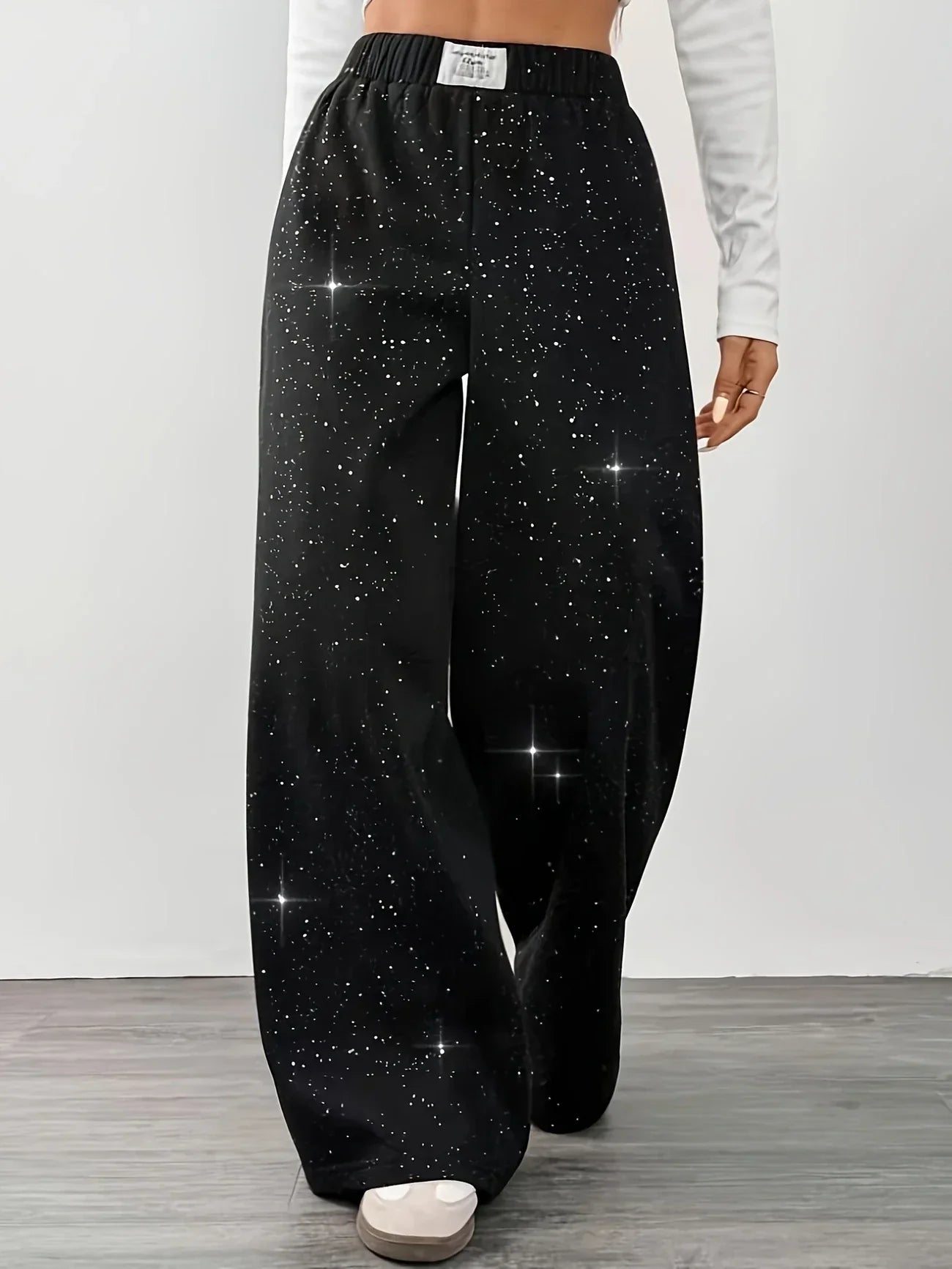 Pantalón Ancho de Cintura Alta con Estampado para Mujer | Ideal para Uso Diario y Salidas